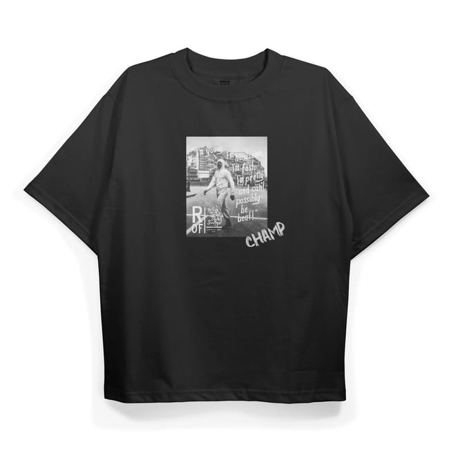 T2027 Champ Baskılı Oversize Tshirt