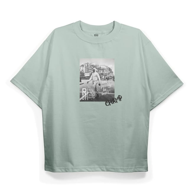 T2027 Champ Baskılı Oversize Tshirt