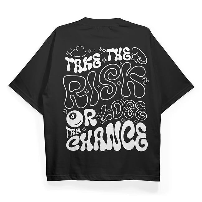 T2030 Take Risk Baskılı Oversize Tshirt