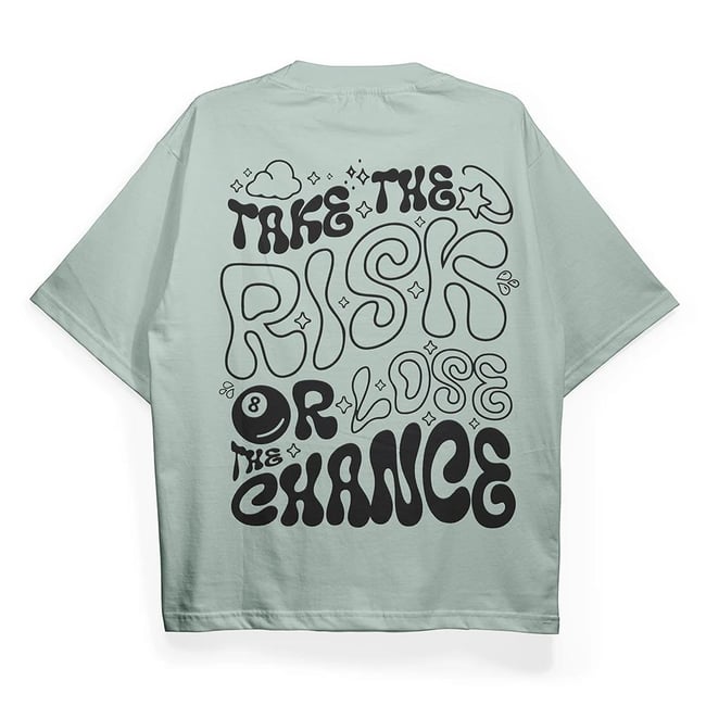 T2030 Take Risk Baskılı Oversize Tshirt