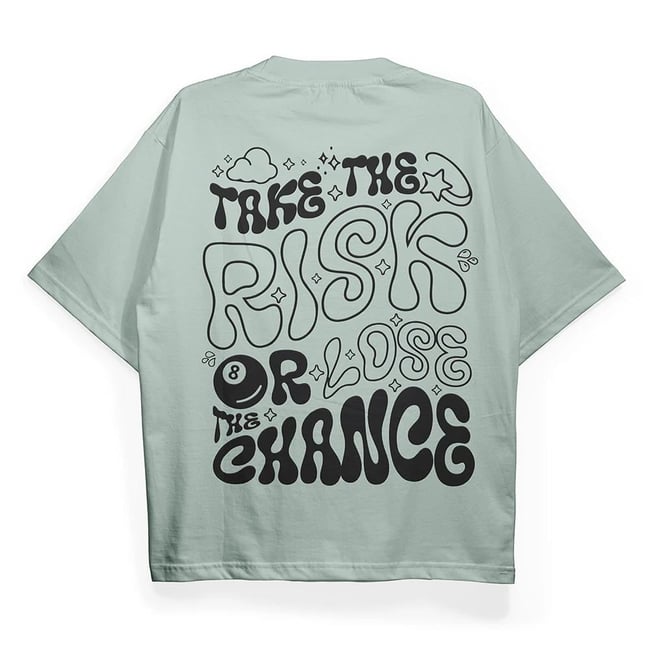 T2030 Take Risk Baskılı Oversize Tshirt