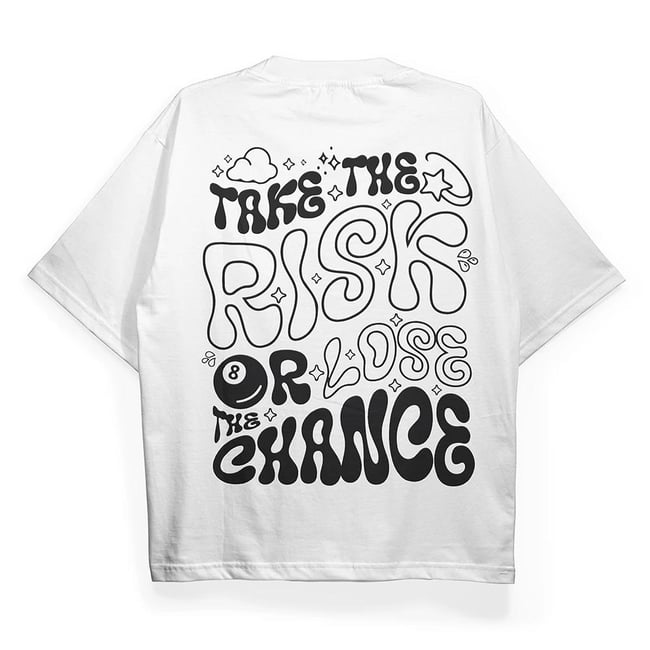 T2030 Take Risk Baskılı Oversize Tshirt