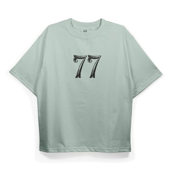 T2032 77 Baskılı Oversize Tshirt