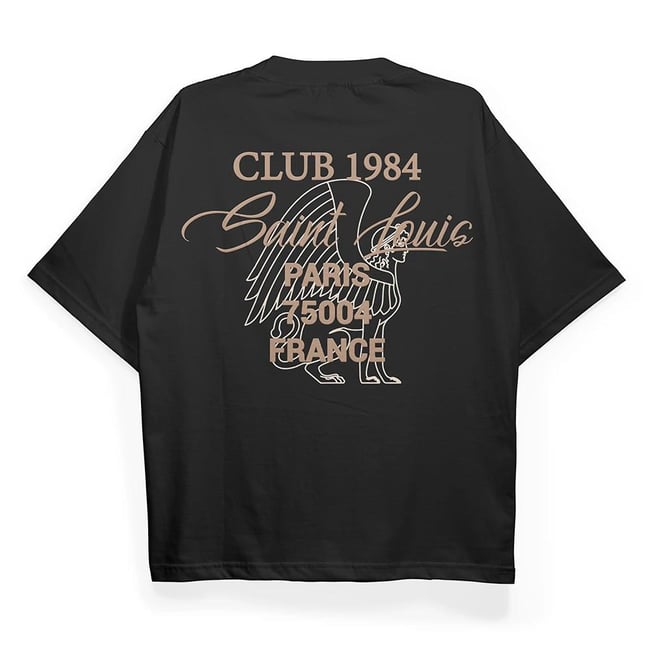 T2035 Paris Baskılı Oversize Tshirt