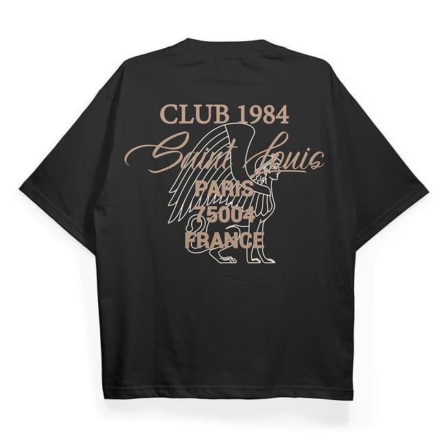 T2035 Paris Baskılı Oversize Tshirt