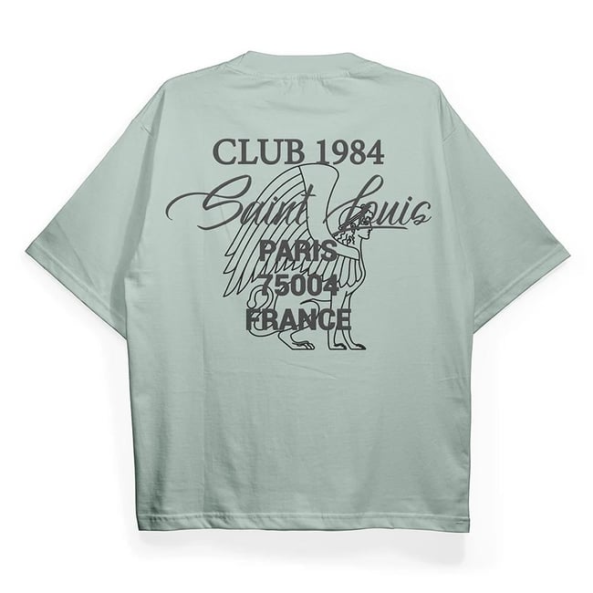 T2035 Paris Baskılı Oversize Tshirt