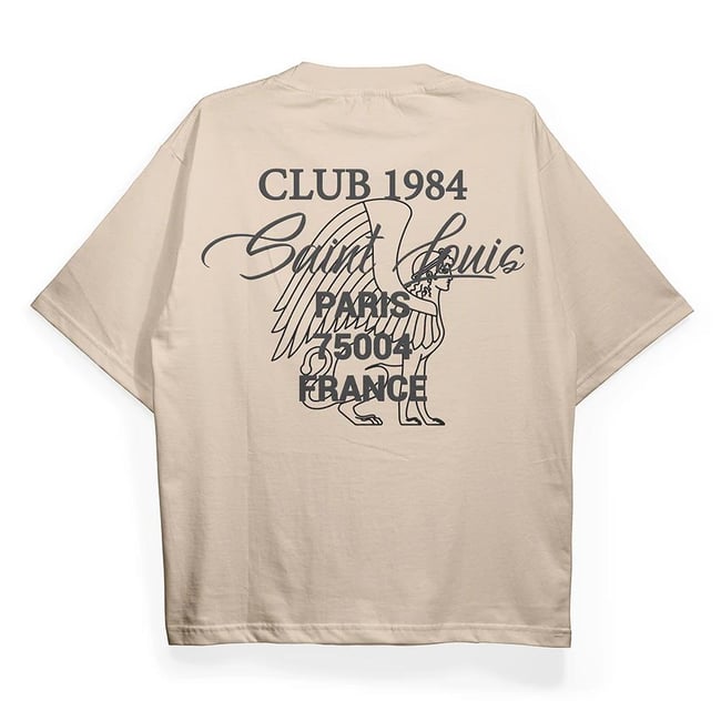 T2035 Paris Baskılı Oversize Tshirt