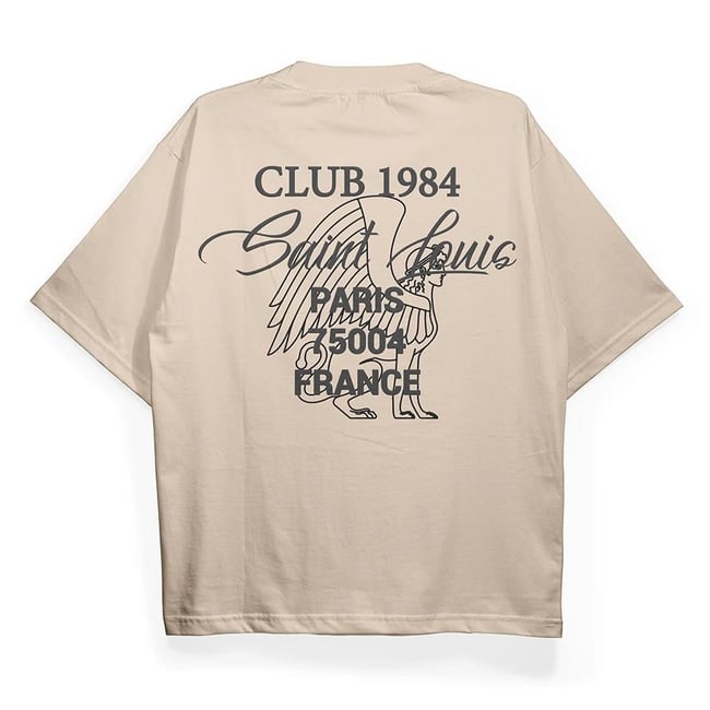 T2035 Paris Baskılı Oversize Tshirt