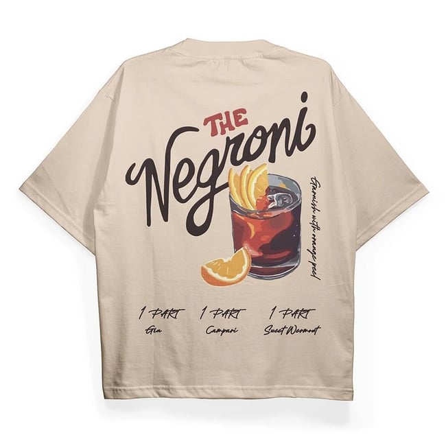 T2036 Negroni Baskılı Oversize Tshirt