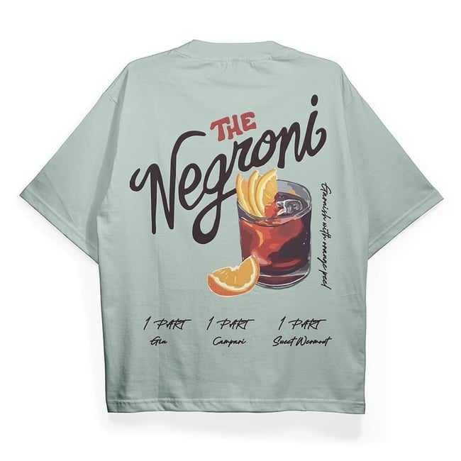 T2036 Negroni Baskılı Oversize Tshirt