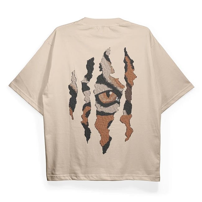 T2038 Tiger Baskılı Oversize Tshirt