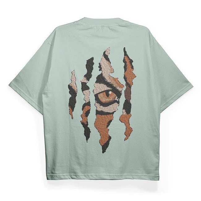 T2038 Tiger Baskılı Oversize Tshirt