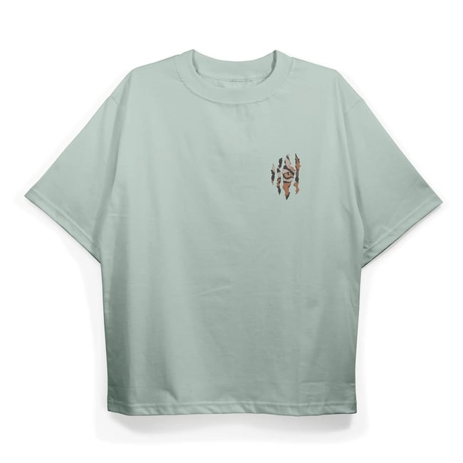 T2038 Tiger Baskılı Oversize Tshirt