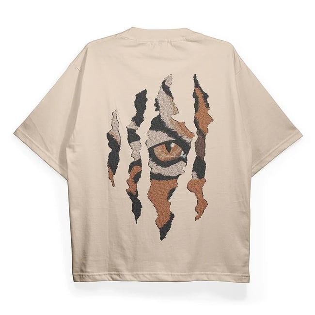 T2038 Tiger Baskılı Oversize Tshirt