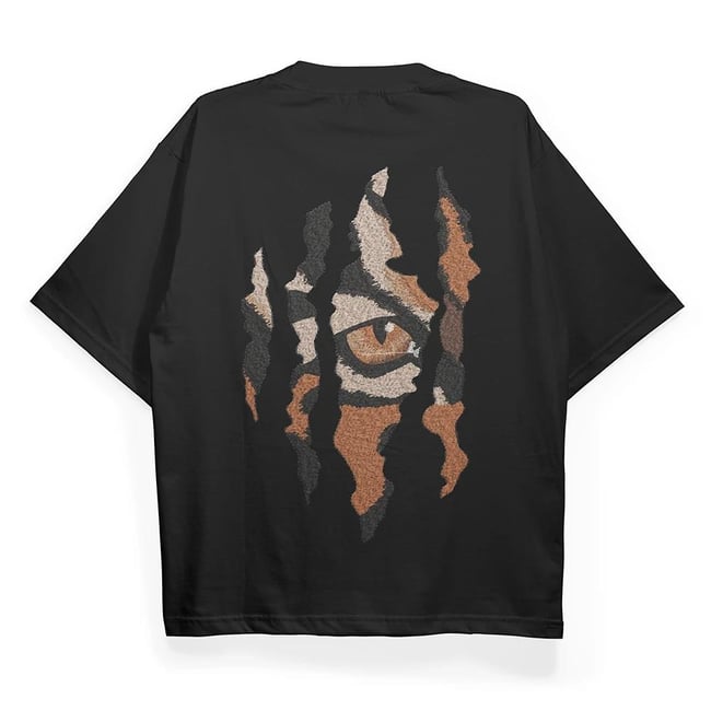 T2038 Tiger Baskılı Oversize Tshirt