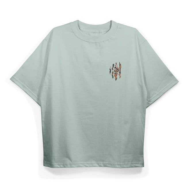 T2038 Tiger Baskılı Oversize Tshirt
