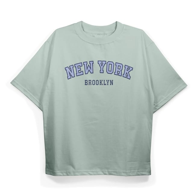 T2039 Newyork Baskılı Oversize Tshirt