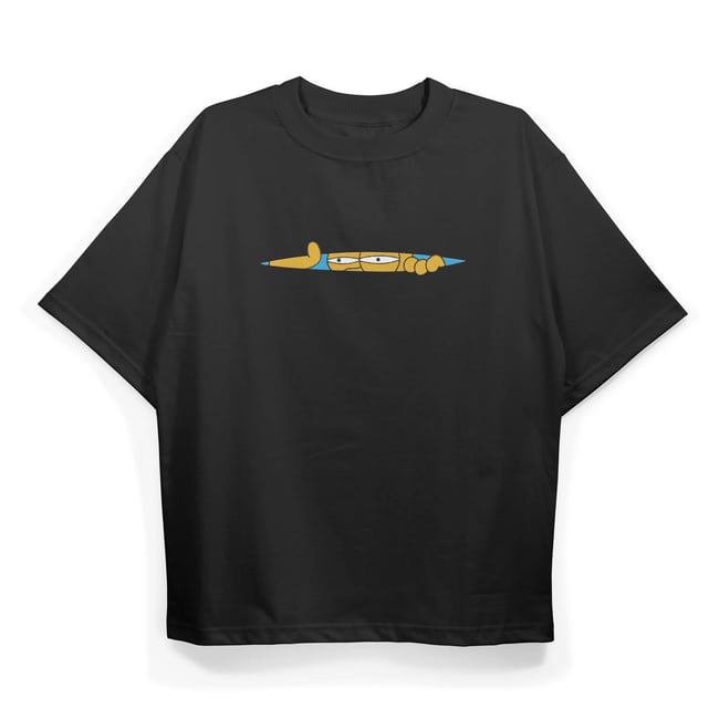 T2040 Simp Baskılı Oversize Tshirt
