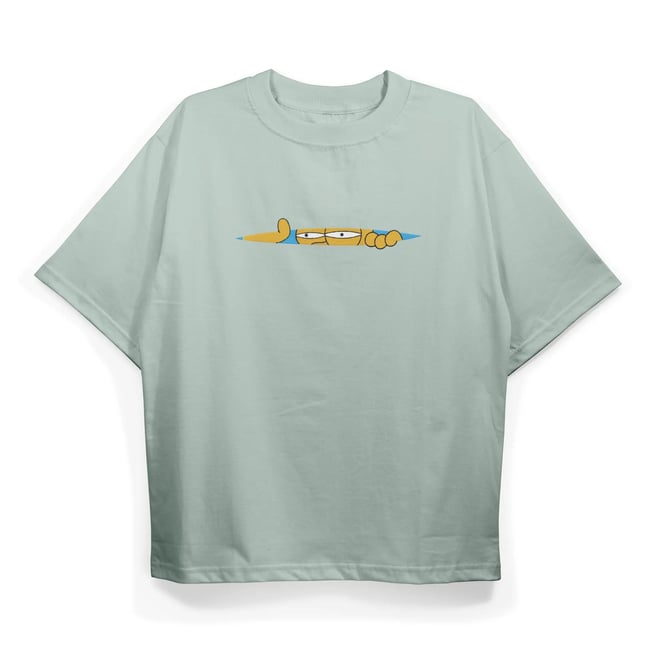 T2040 Simp Baskılı Oversize Tshirt