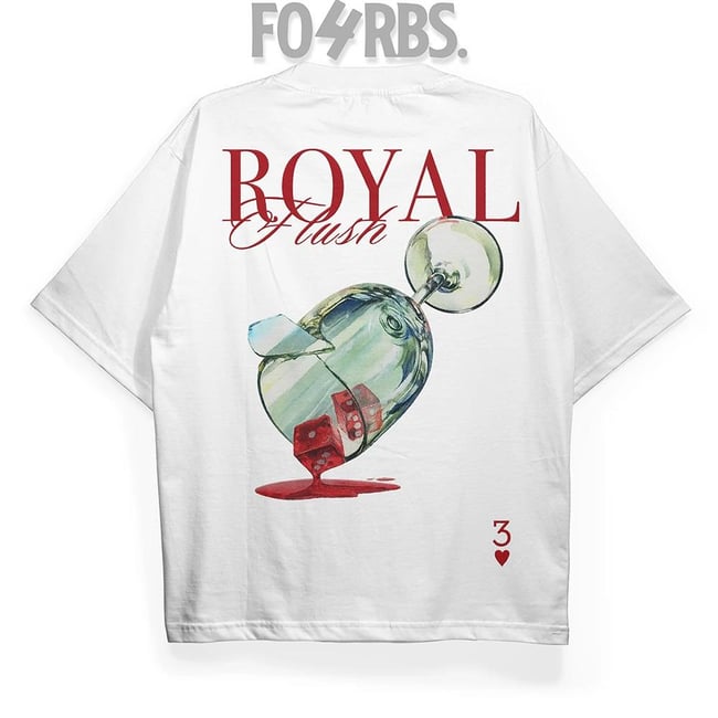 T2046 RoyalFlush Baskılı Oversize Tshirt