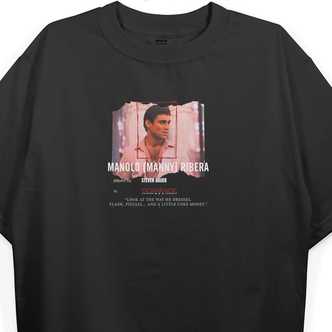 T2047 MANNY (SCARFACE) Baskılı Oversize Tshirt