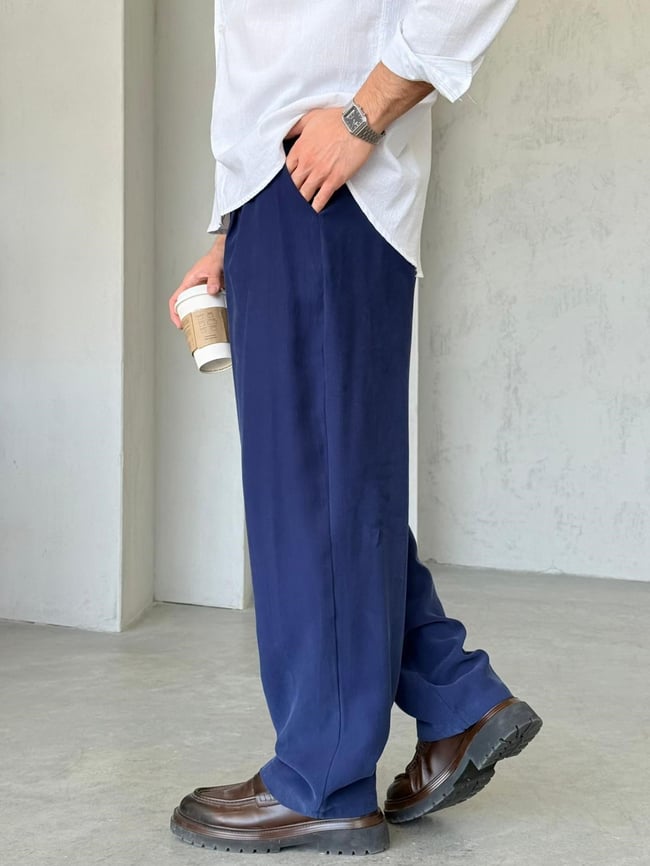 TENSEL KUMAŞ İP KEMER JOGGER PANTOLON T-LACİVERT