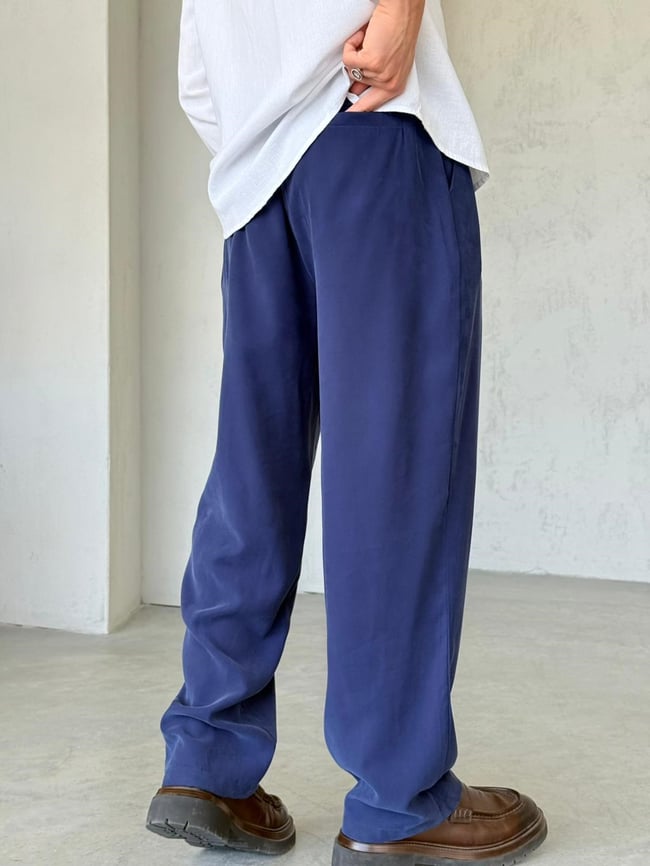 TENSEL KUMAŞ İP KEMER JOGGER PANTOLON T-LACİVERT