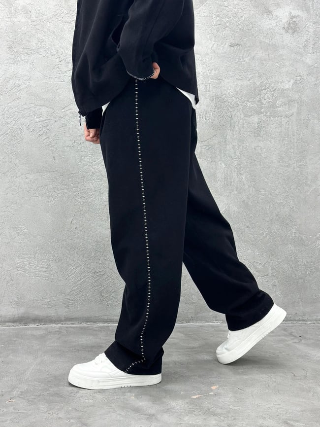 TK101 Oversize Gabardin Kumaş Takim Siyah