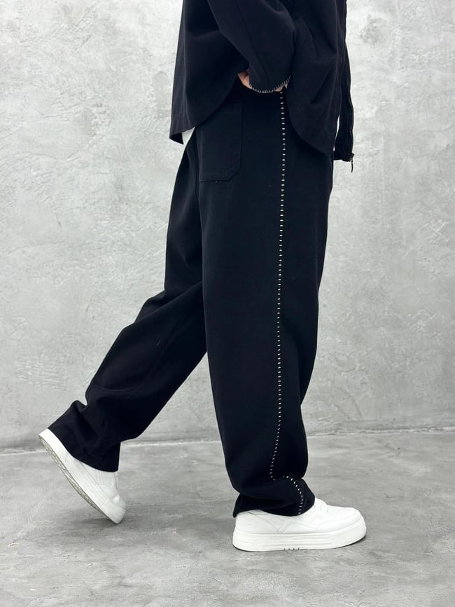TK101 Oversize Gabardin Kumaş Takim Siyah