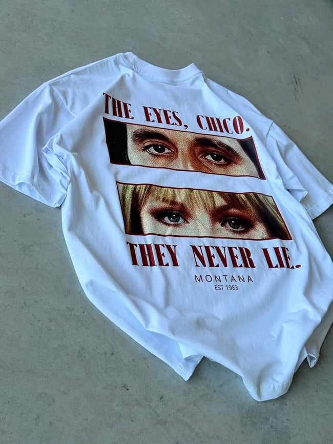 Tonny baskılı Oversize T-shirt -  BEYAZ