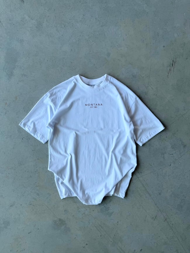 Tonny baskılı Oversize T-shirt -  BEYAZ