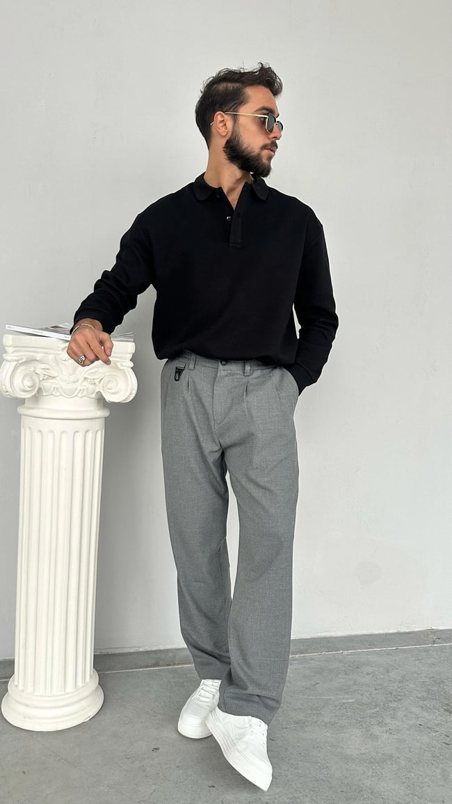 TR1004 BASIC POLO YAKA SİYAH