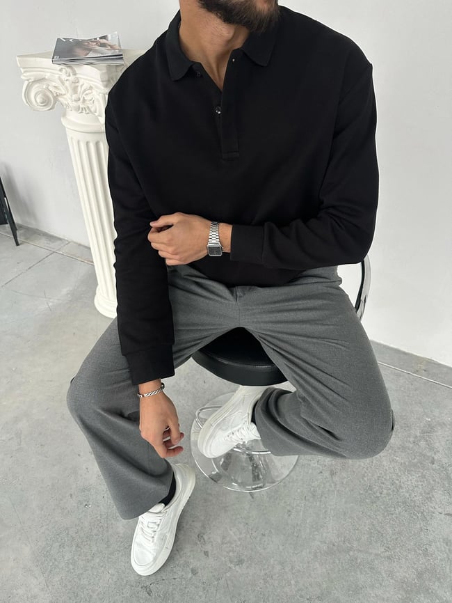 TR1004 BASIC POLO YAKA SİYAH