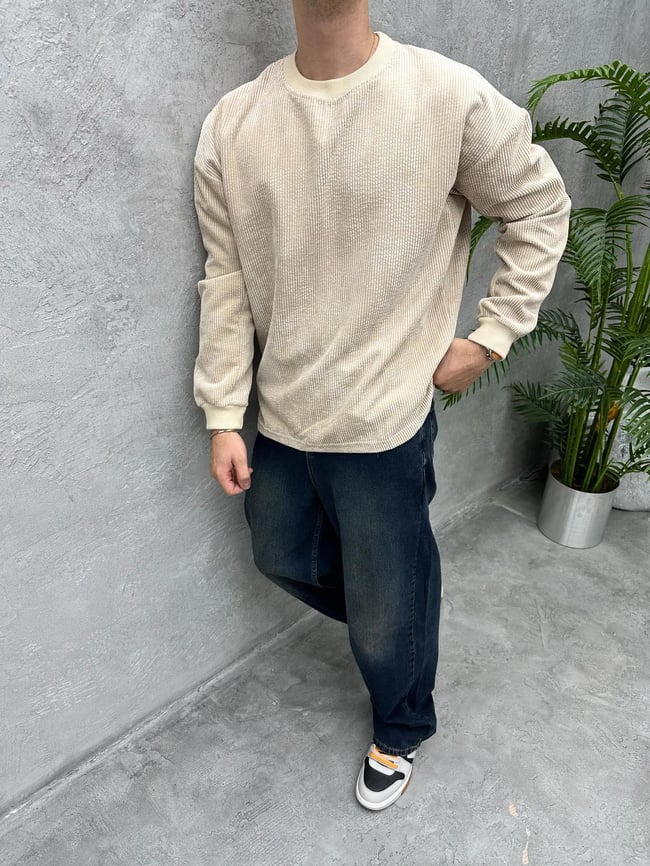 TR1043 KADİFE KUMAŞ SWEATSHİRT