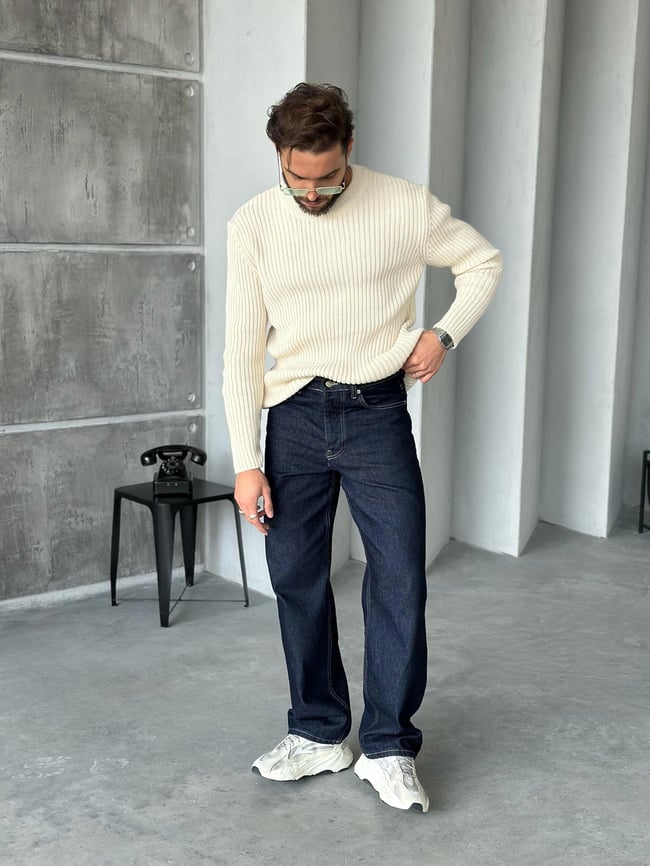 TR1054 OVERSİZE FİTİLLİ TRİKO KAZAK 