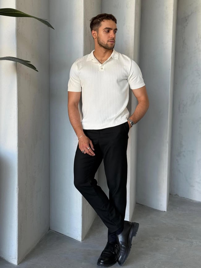 TR903 Polo Yaka Triko Beyaz