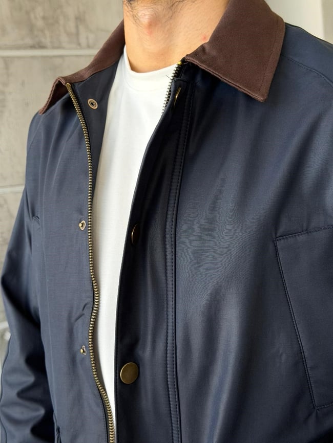 Waxed Çıt Çıt Cep Detay Oversize Ceket M - LACİVERT