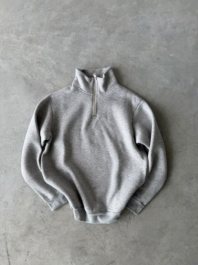 Yarım Fermuarlı Basıc Sweat Grimelange
