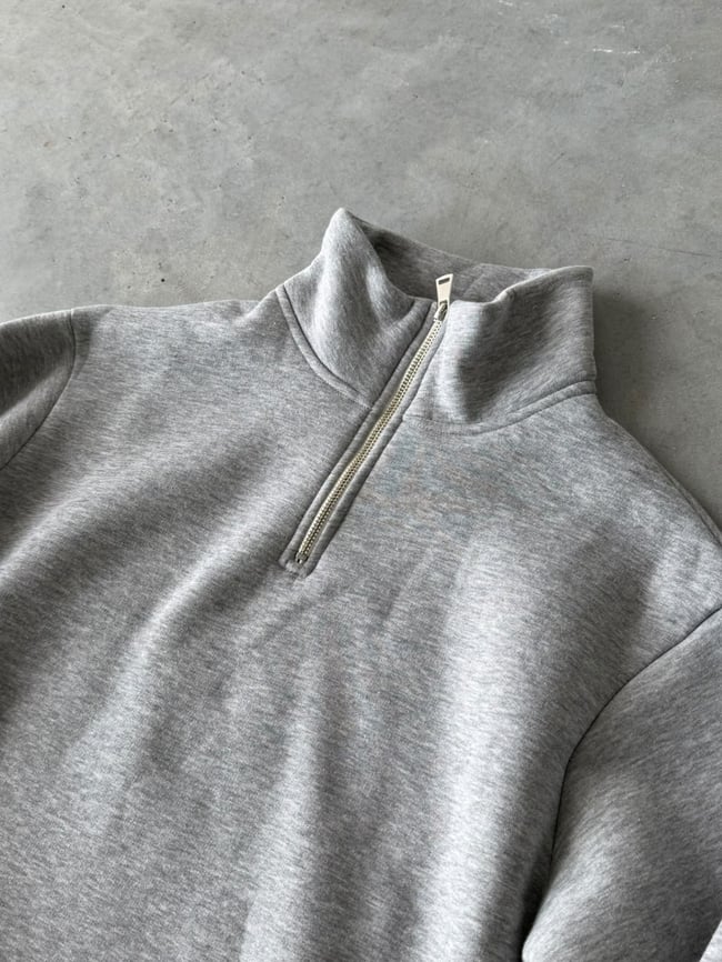 Yarım Fermuarlı Basıc Sweat Grimelange