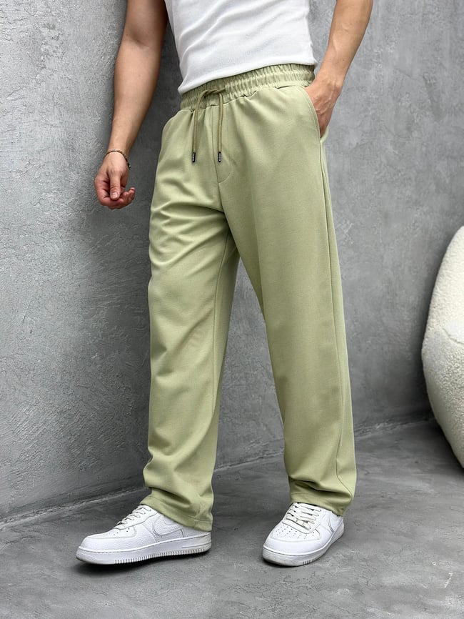 Yeşil Rahat Kalıp Gabardin Pantolon G