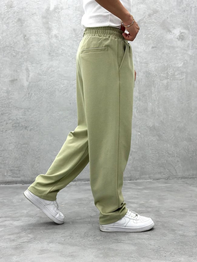 Yeşil Rahat Kalıp Gabardin Pantolon G