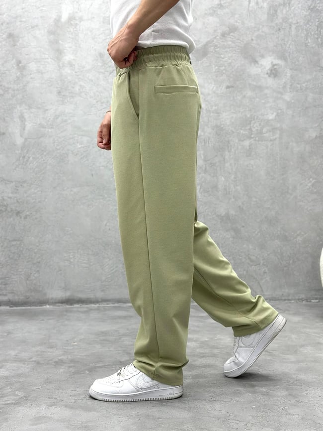 Yeşil Rahat Kalıp Gabardin Pantolon G