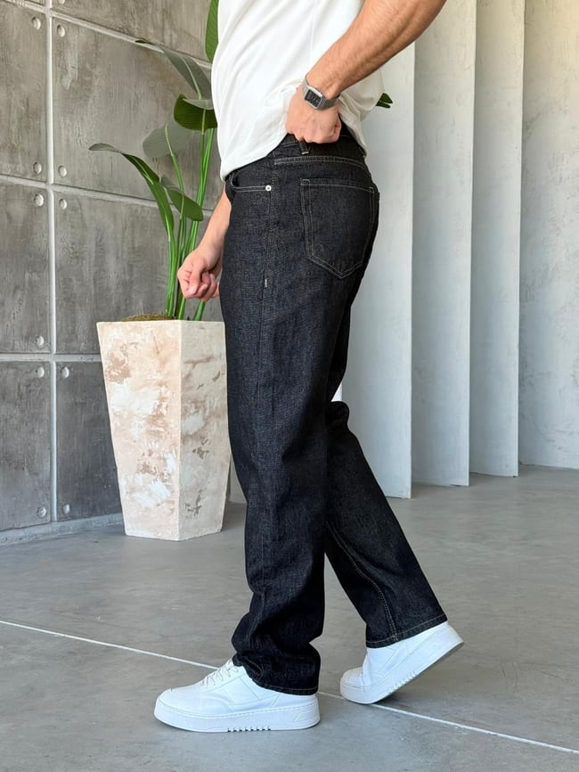 YIKAMALI ANTRASİT GRİ BAGGY PANTOLON