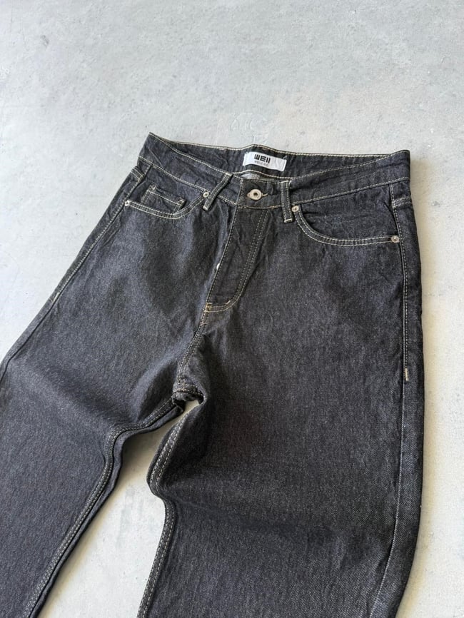 YIKAMALI ANTRASİT GRİ BAGGY PANTOLON