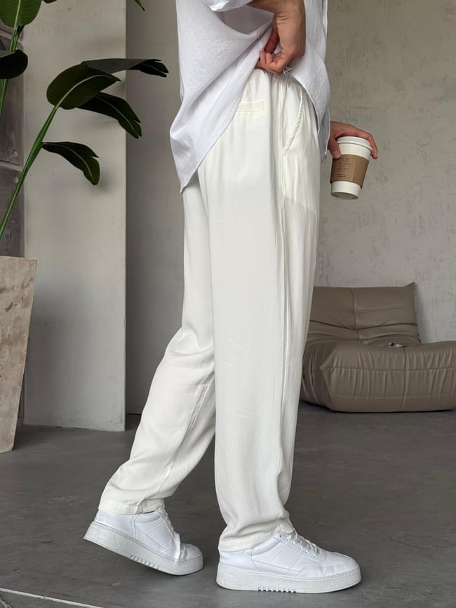 Yıkamalı Modal Jogger Pantolon  Y - Ekru