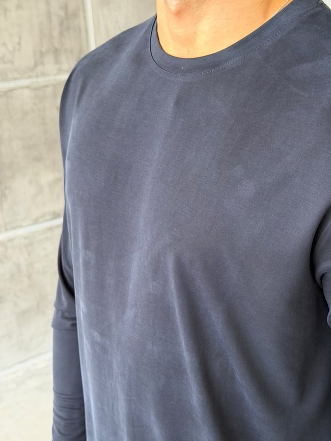 Yıkamalı Modal Kumaş Basic Sweat M Lacivert