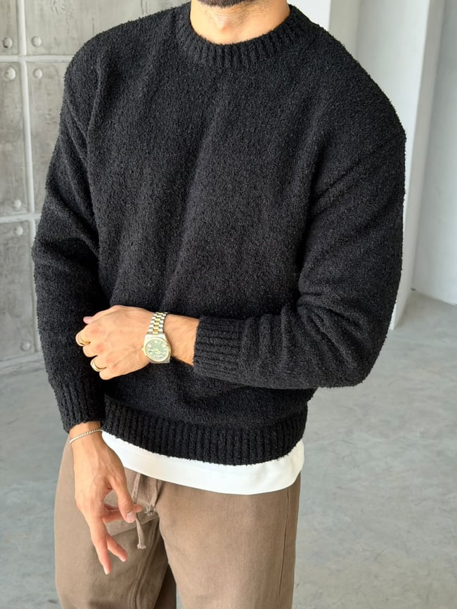 Yumuşak Dokulu Buklet  Kazak Siyah