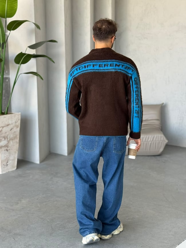 Yün Oversize 2Y Yazılı Triko Kazak Y