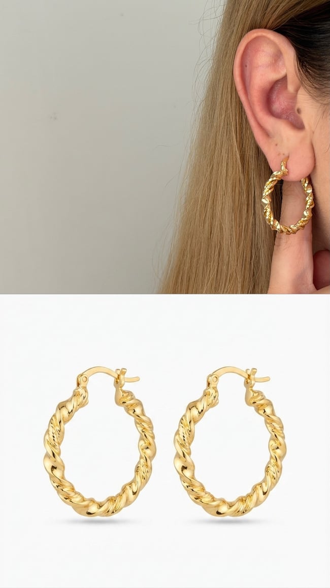 Burgu Halka Küpe – Gold