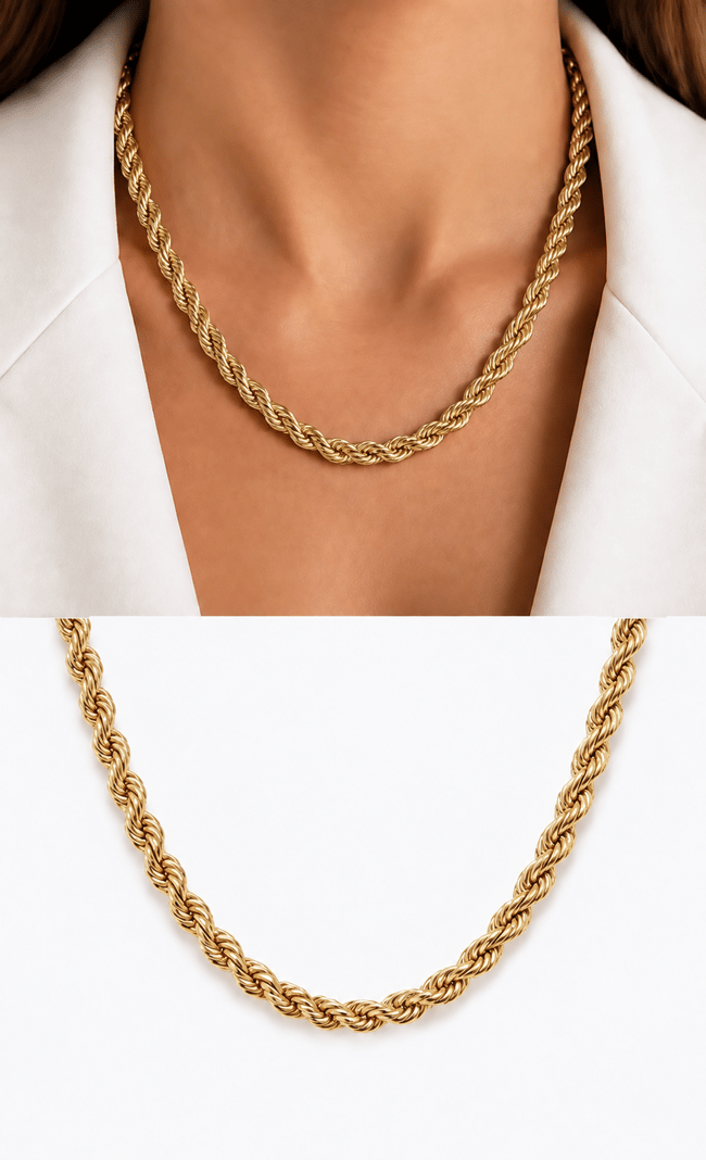 Gold Halat Zincir Kolye